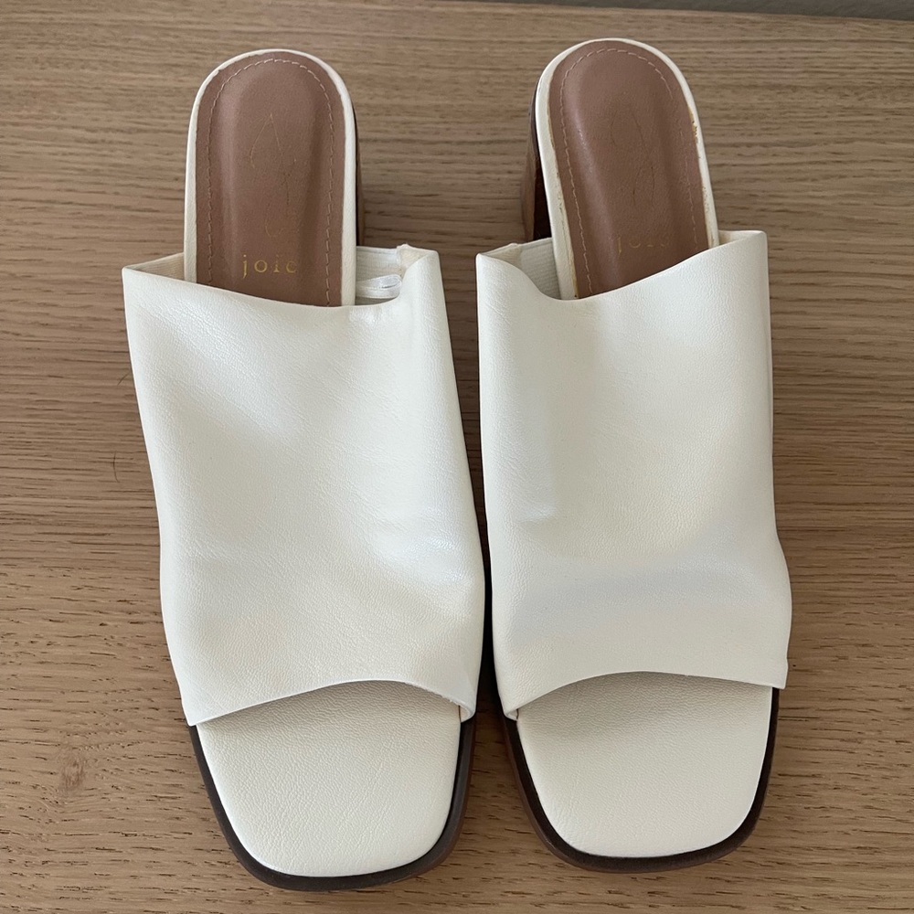 Joie Cream Leather Mules